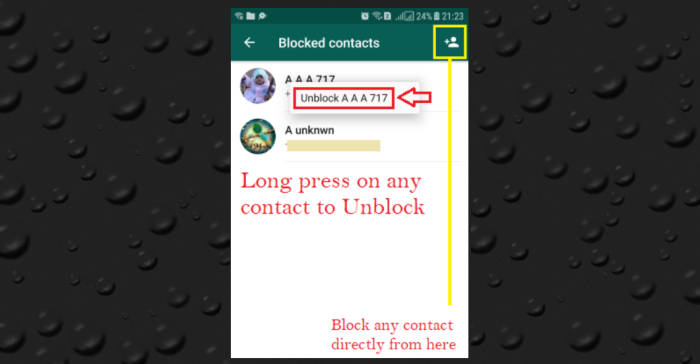 Cara Blokir Kontak Whatsapp