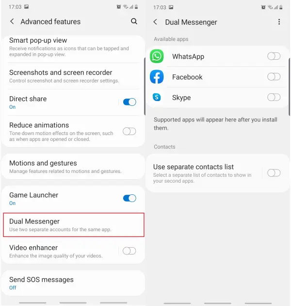 Buka Dual Messenger Samsung