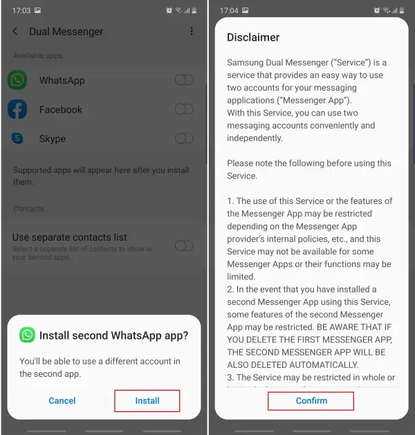 Install Aplikasi Whatsapp Kedua